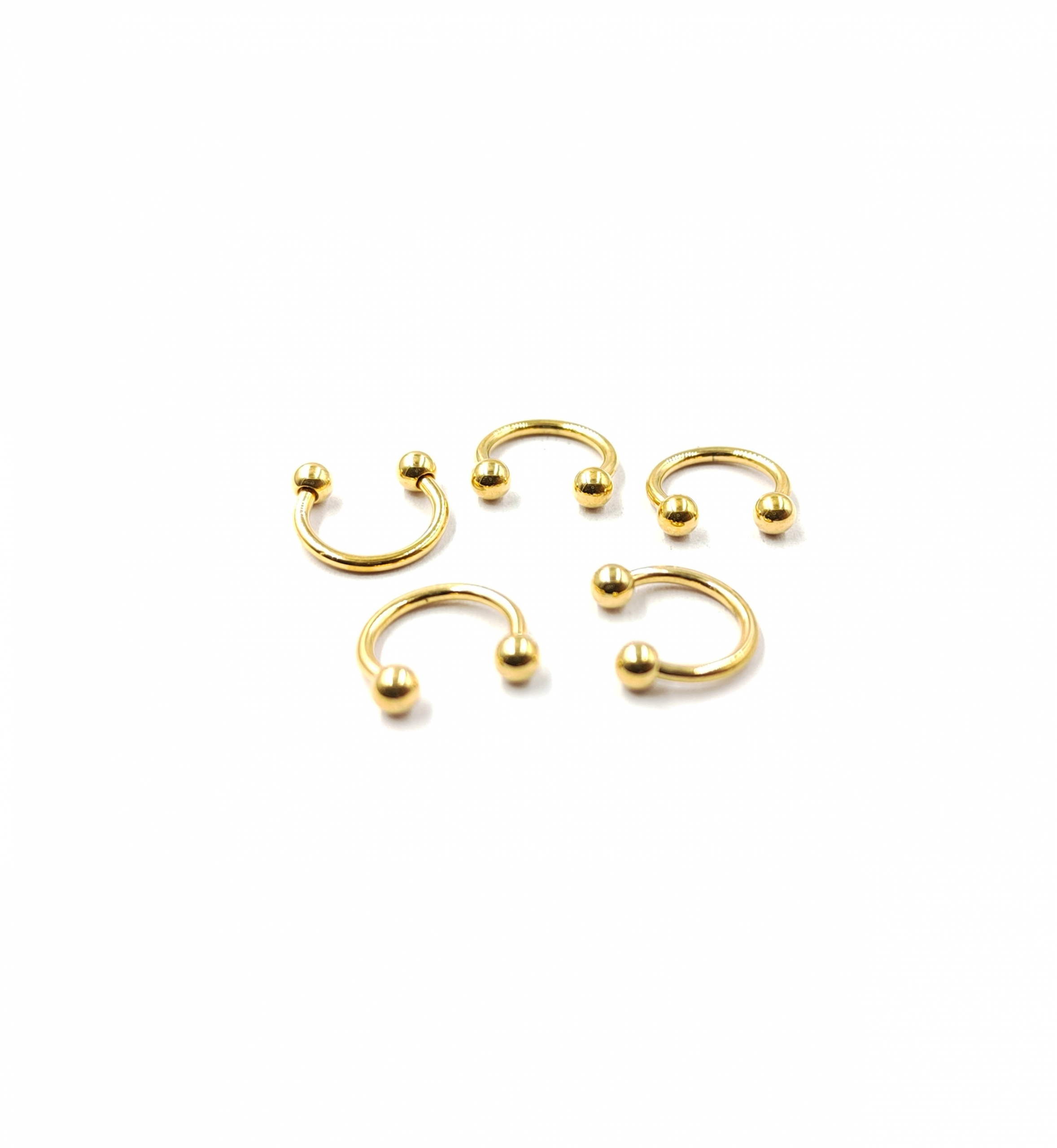 Anneau De Nez Fer à Cheval 18G En Acier Chirurgical - Cœur Zirconium Rose, 8 Mm, Pour Septum Ou Narine