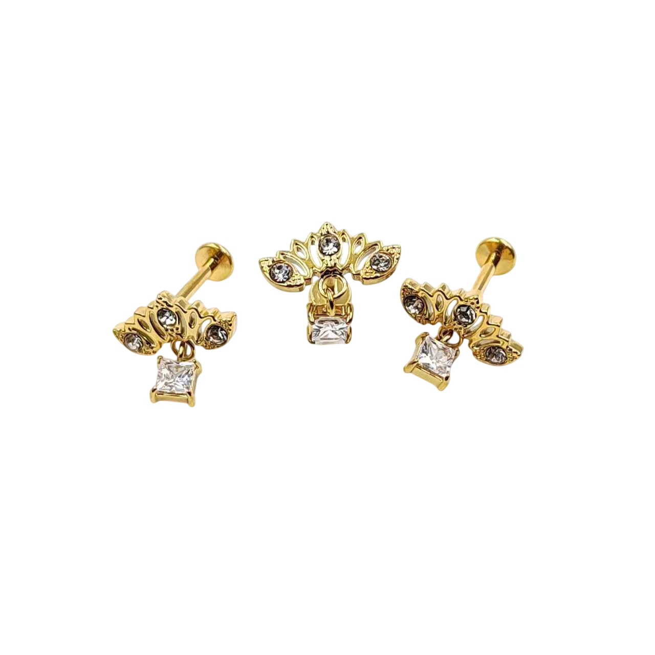 Piercing acier avec pendant