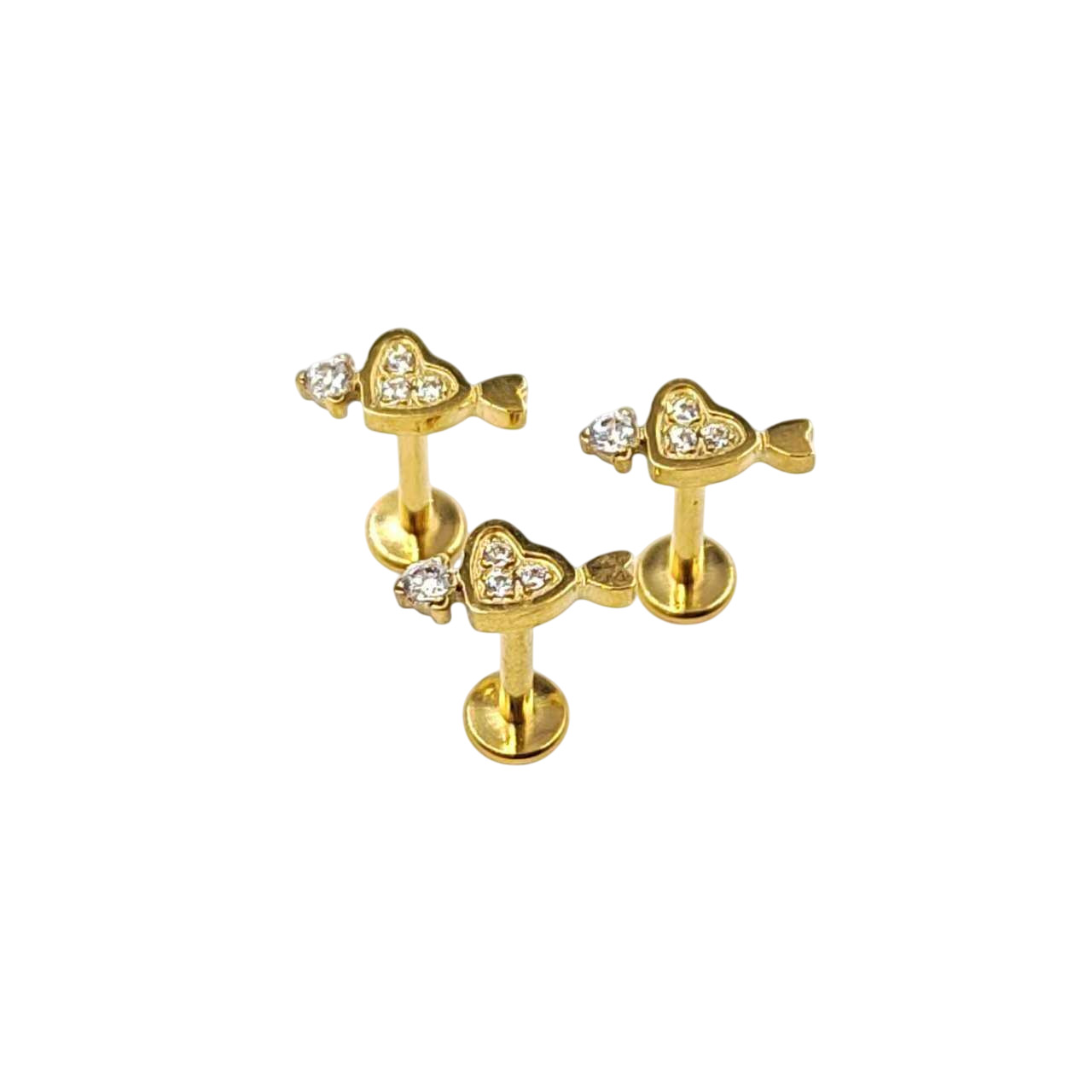 Piercing acier flèche de coeur