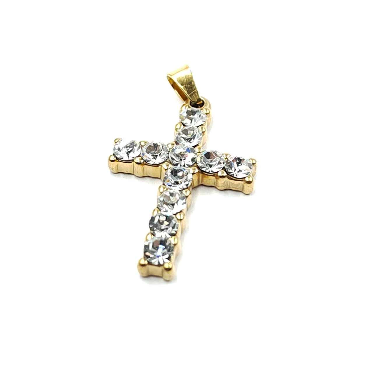 Pendentif croix avec strass