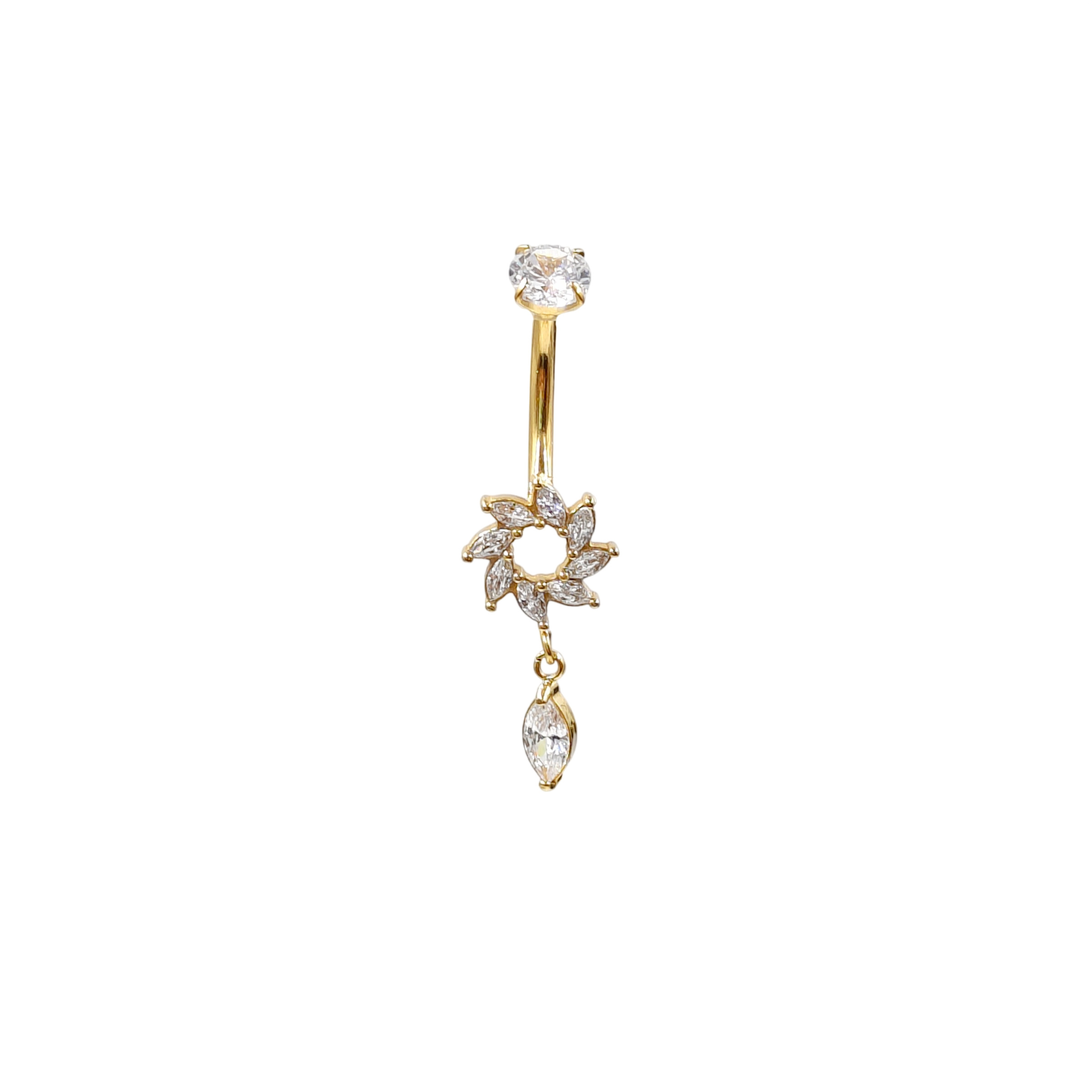 Piercing acier nombril avec pendant