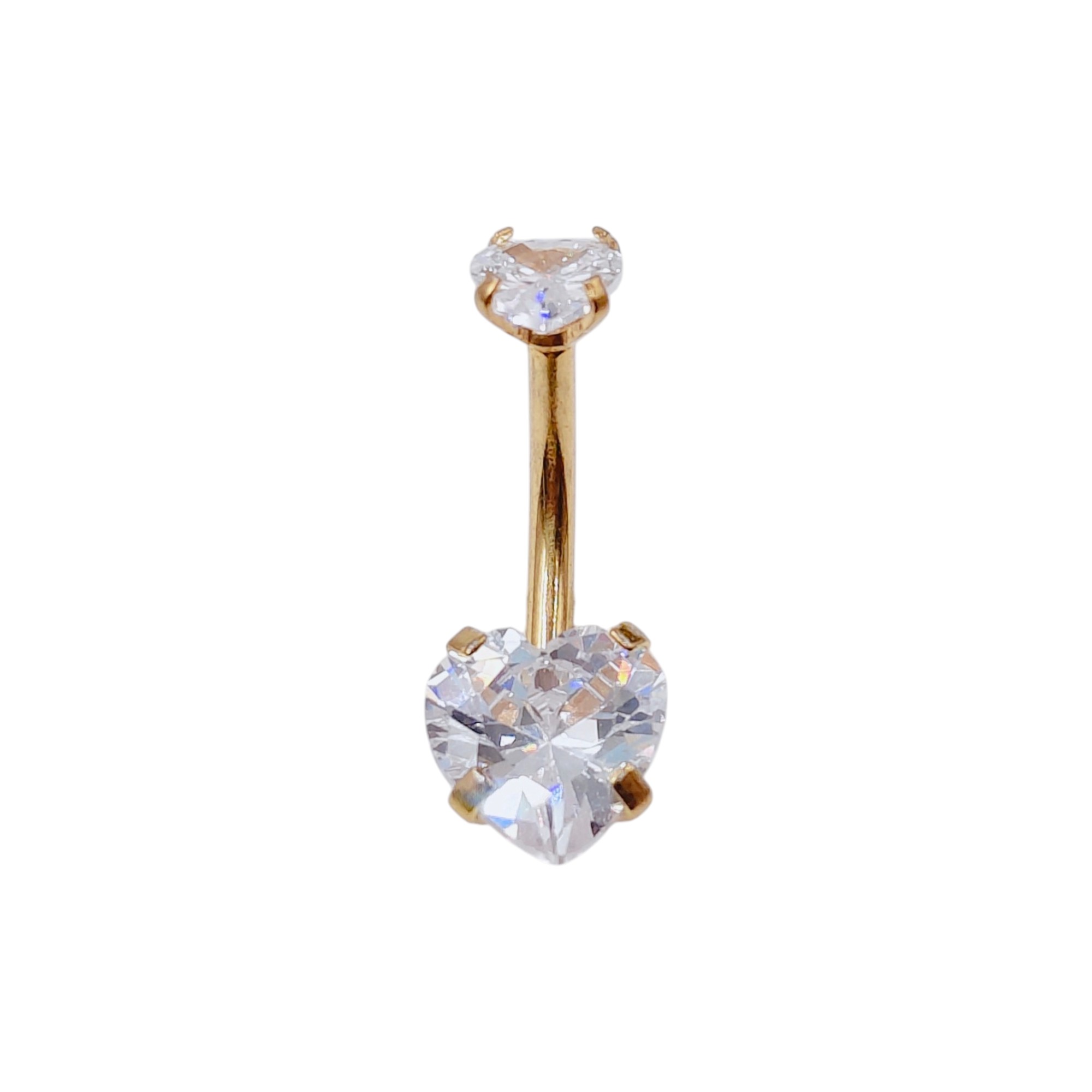 Nombril acier coeur doré (5 x 8mm)