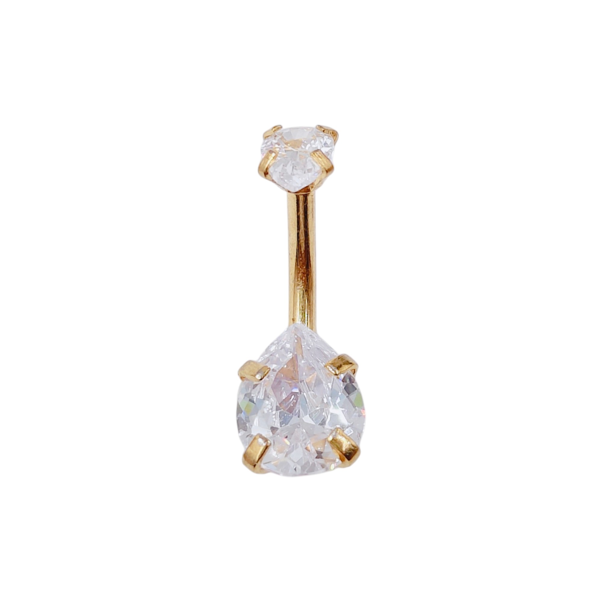 Nombril acier goutte doré (5 x 8mm)