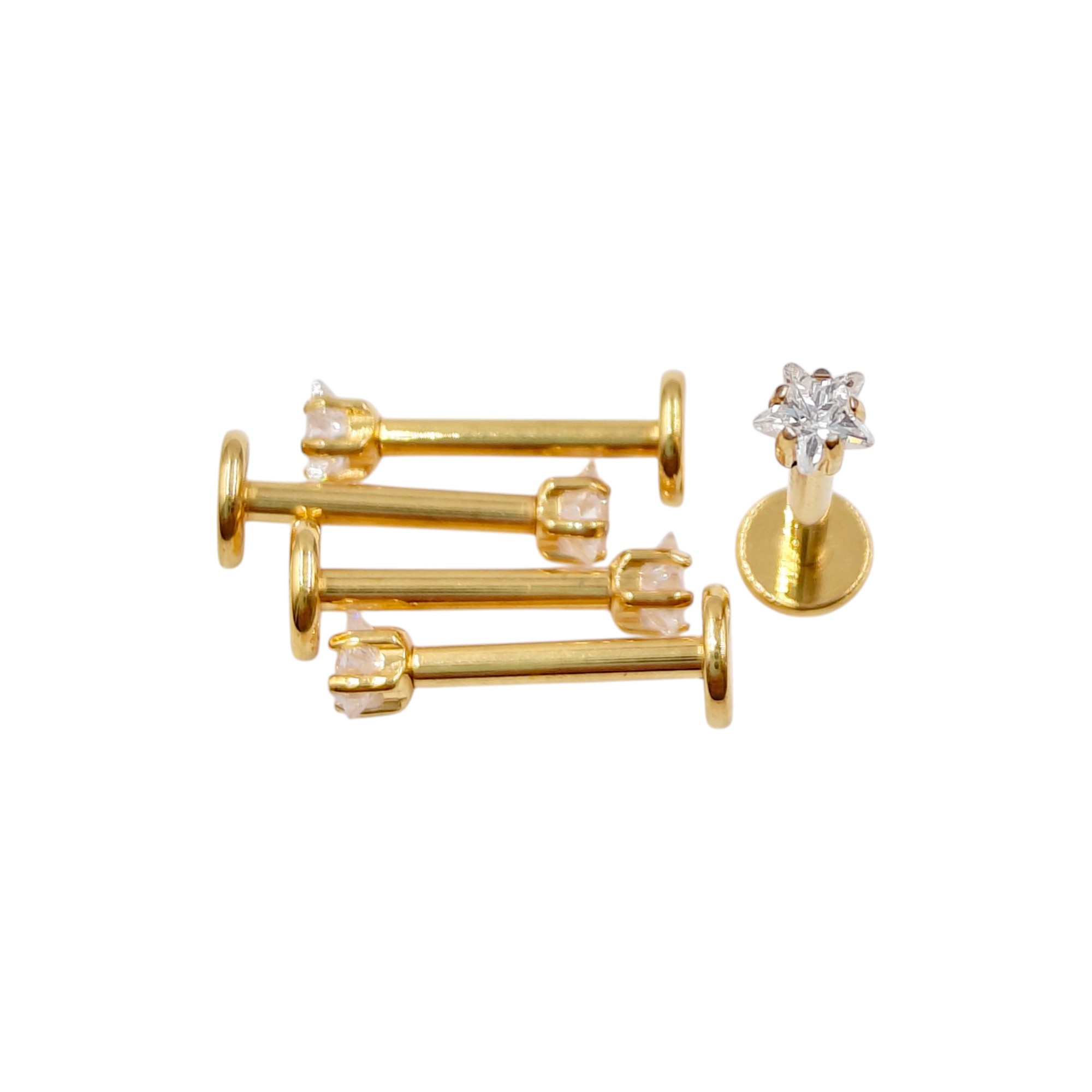 Piercing titane étoile lot de 5 (1.2 x 8mm)