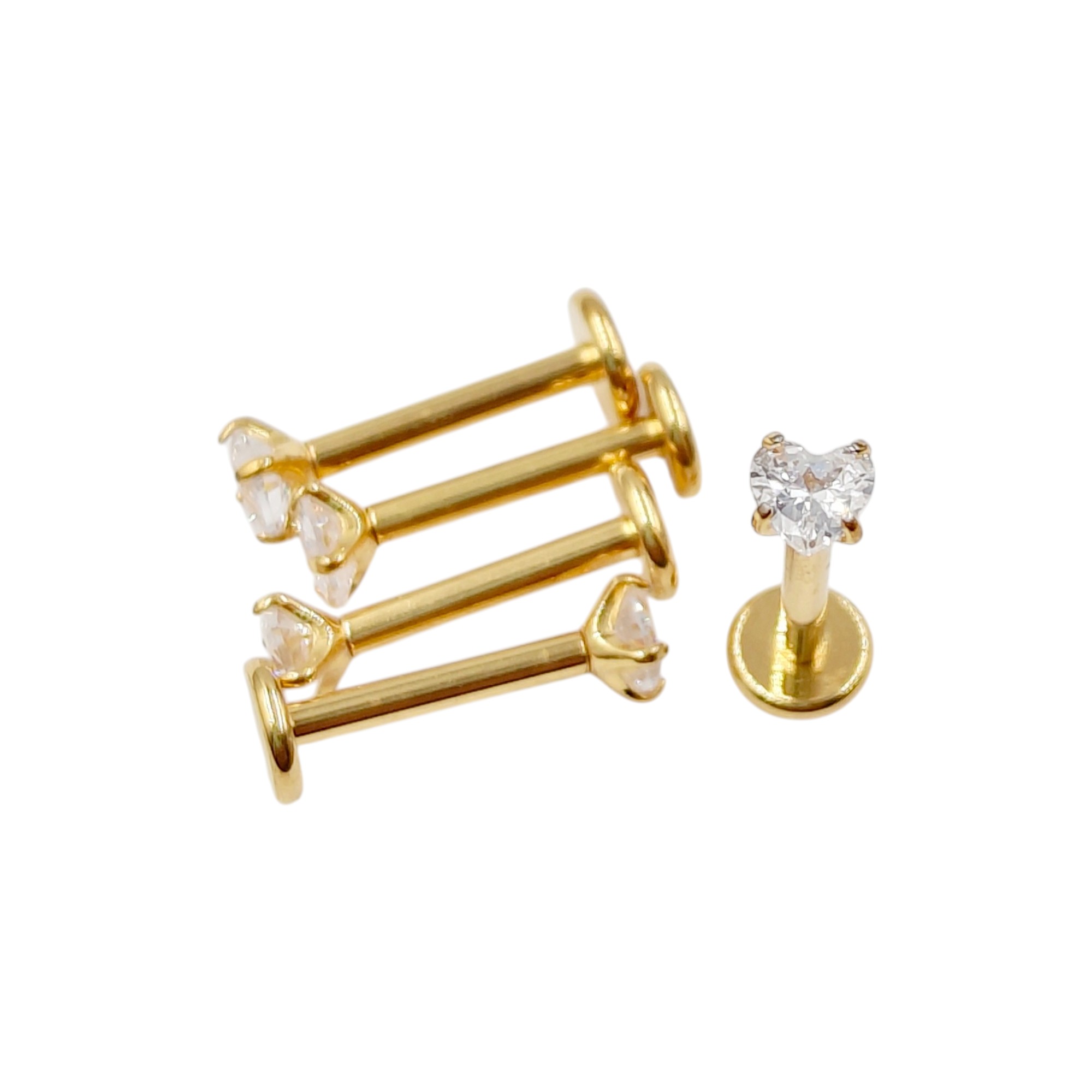 Piercing titane coeur lot de 5 (1.2 x 8mm)