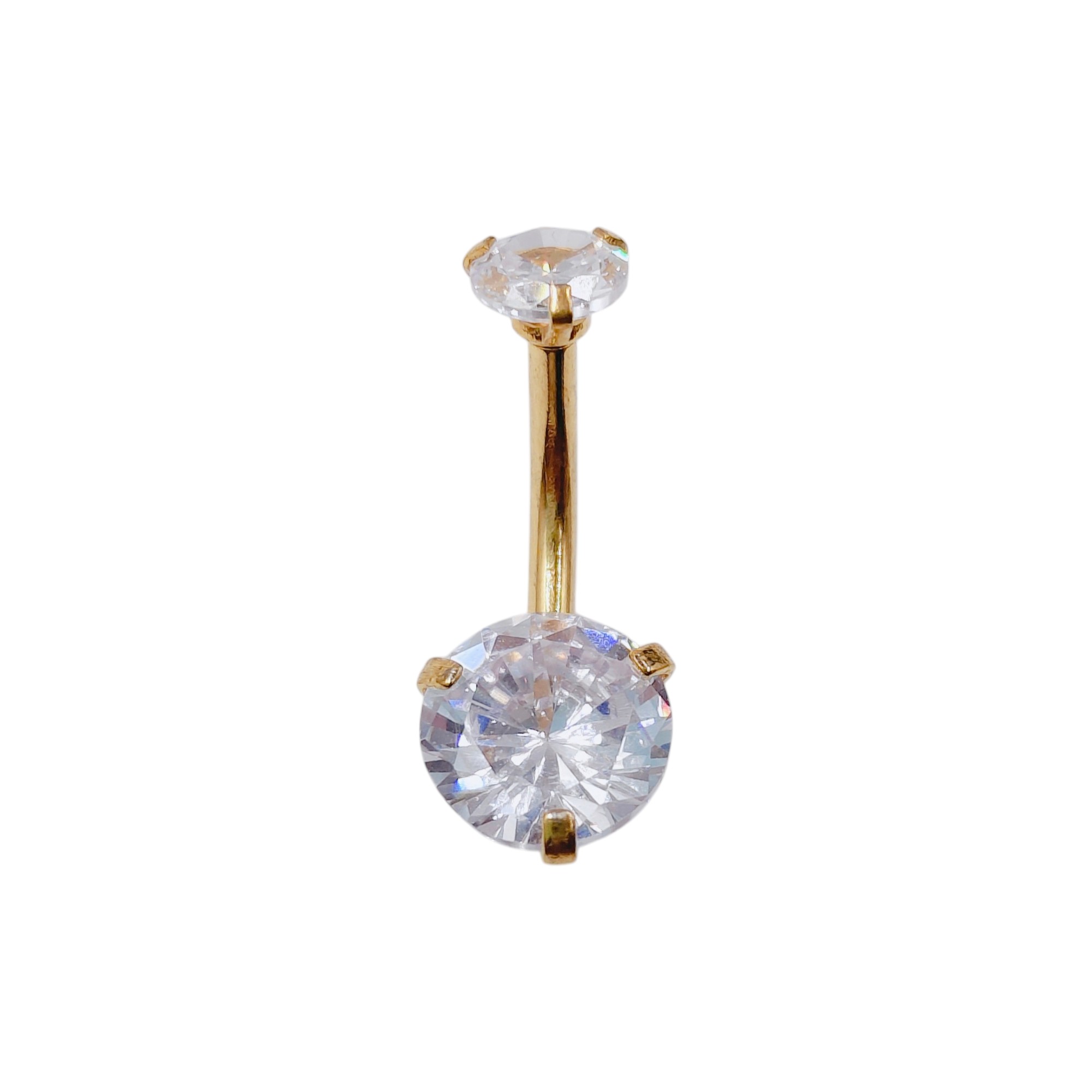 Nombril acier rond doré (5 x 8mm)
