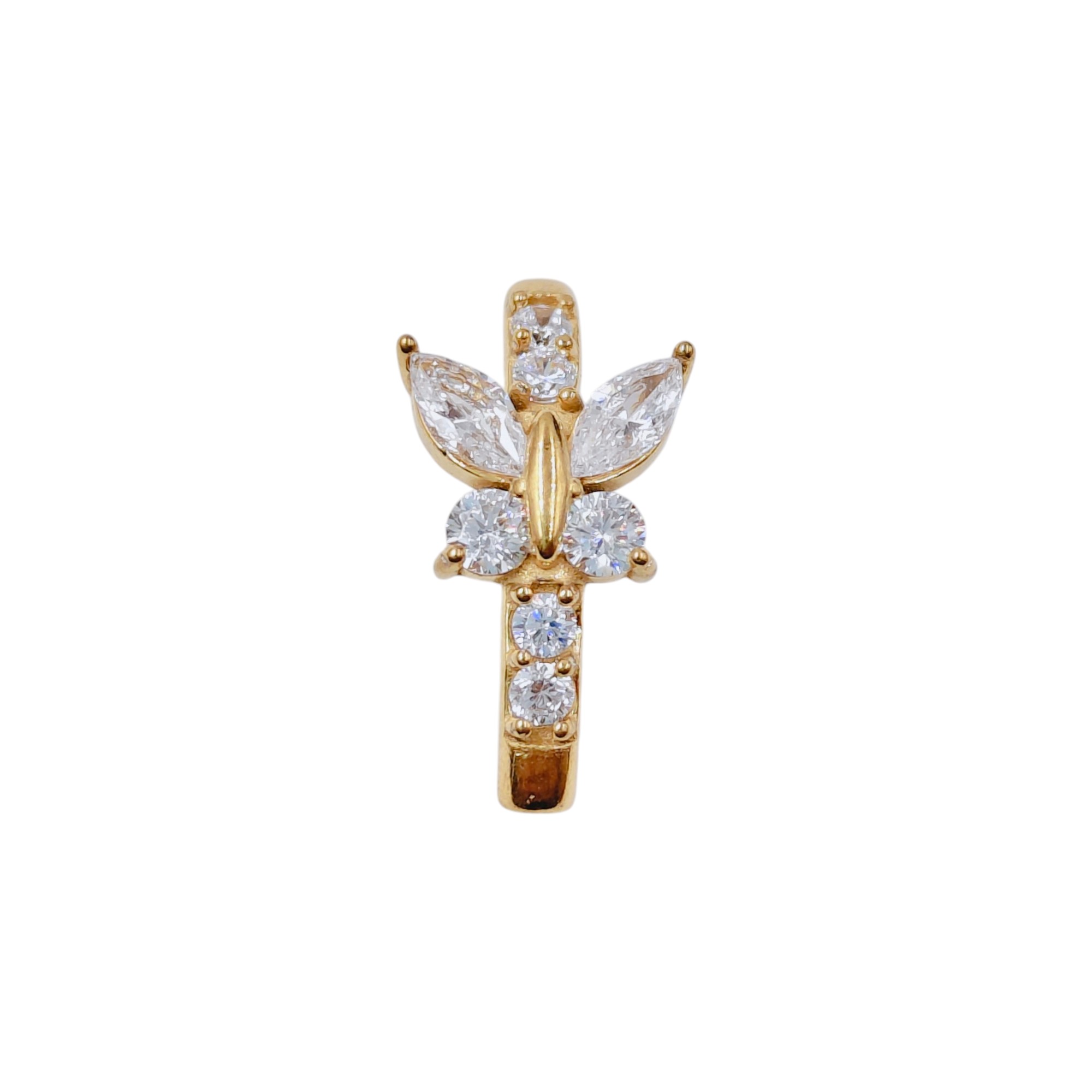 Anneau nombril acier papillon