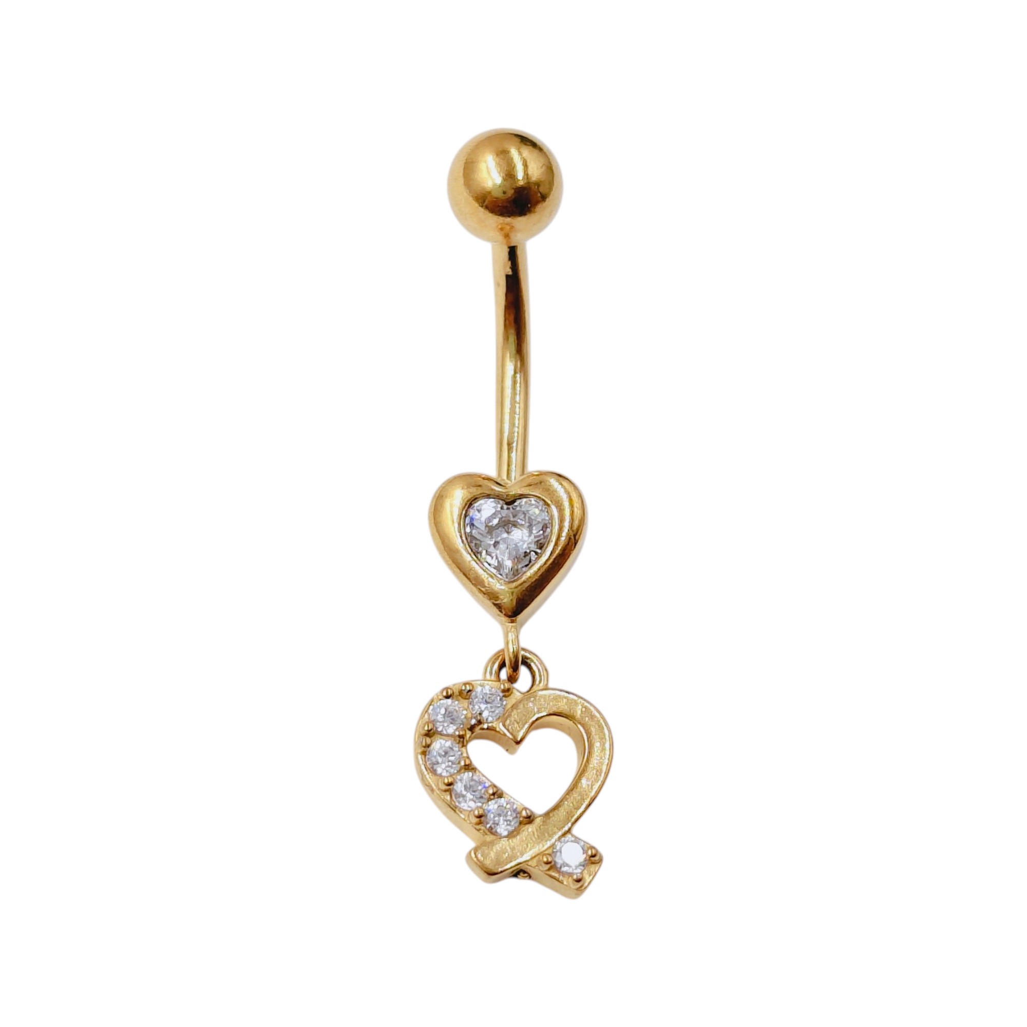 Nombril acier coeur pendant